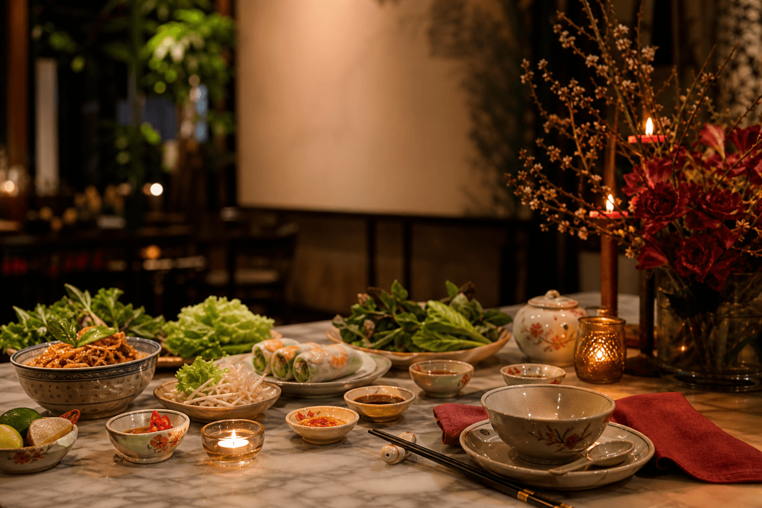 Vietnamese dinner table